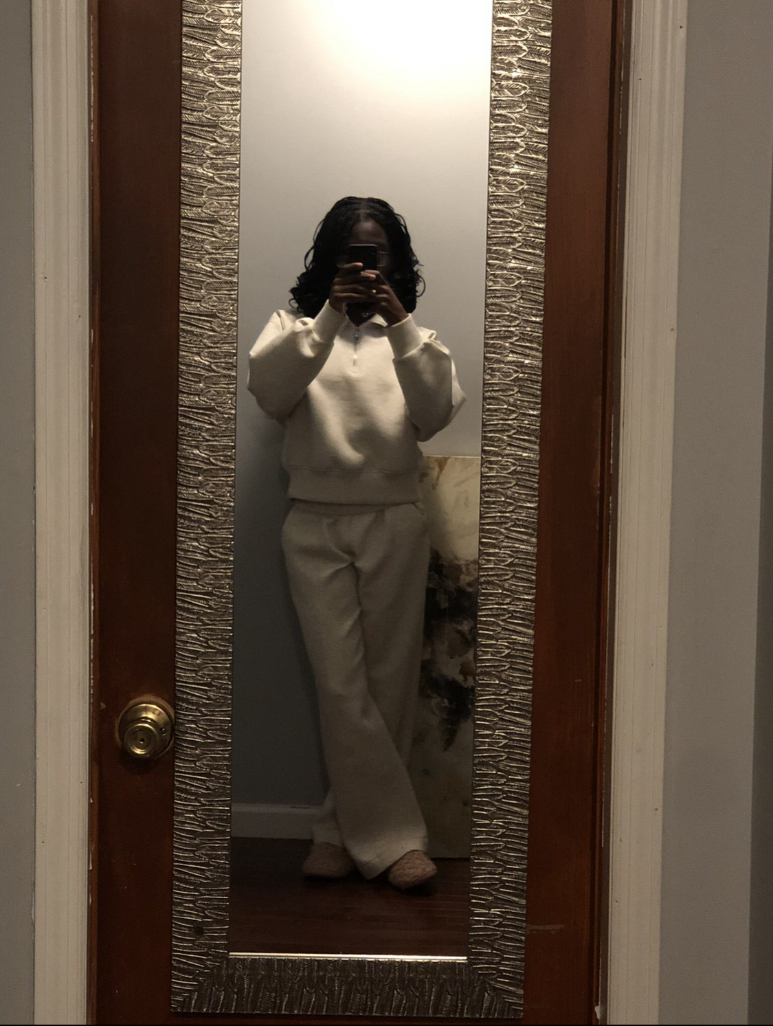 Marie in a cream knit set